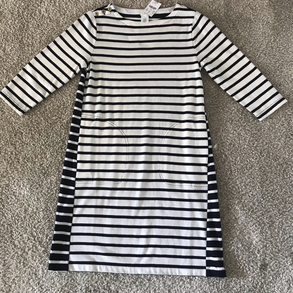 J. Crew crew NWT navy striped dress